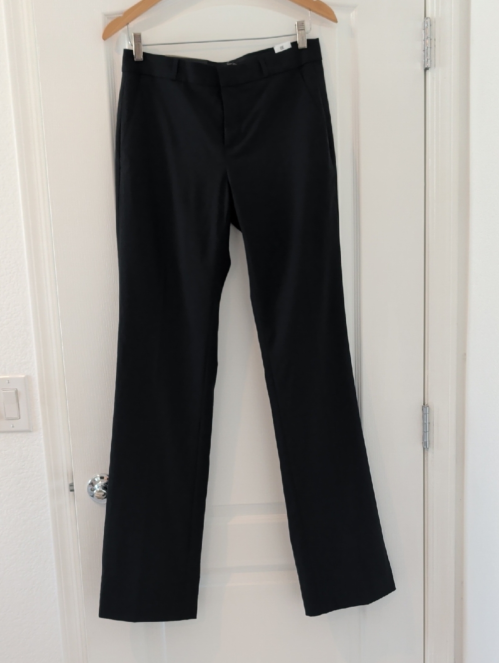 New Banana Republic SLOAN Wool Lightweight Mid Rise Black Trousers Pants 4L 4